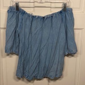 Denim off the shoulder top